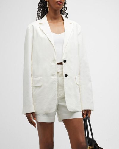 Proenza Schouler Cotton Linen Blazer - White