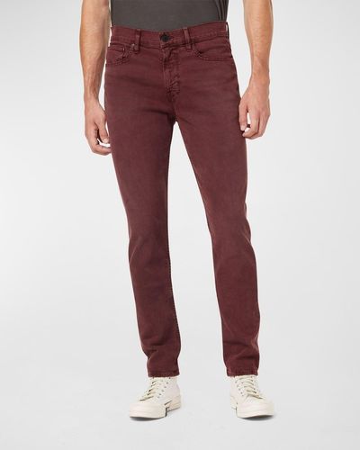 Hudson Jeans Axl Solid Cotton-stretch Denim Jeans - Red