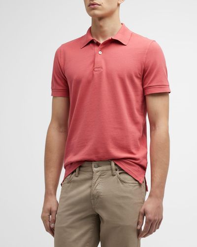 Tom Ford Cotton Pique Polo Shirt - Red