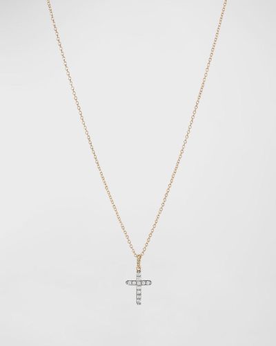 David Yurman Small Cross Cable Collectible Necklace - White