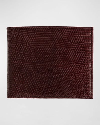 Abas Lizard Leather Bifold Wallet - Purple