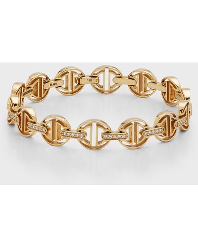 Hoorsenbuhs 18k Gold Small Link Bracelet With Diamond Bridges - Metallic