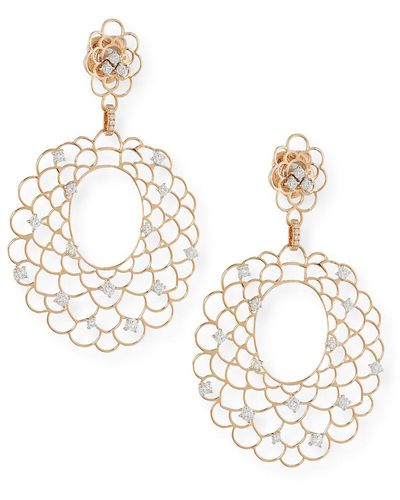 Staurino Moresca Chandelier Earrings With Diamonds In 18k Rose Gold - White
