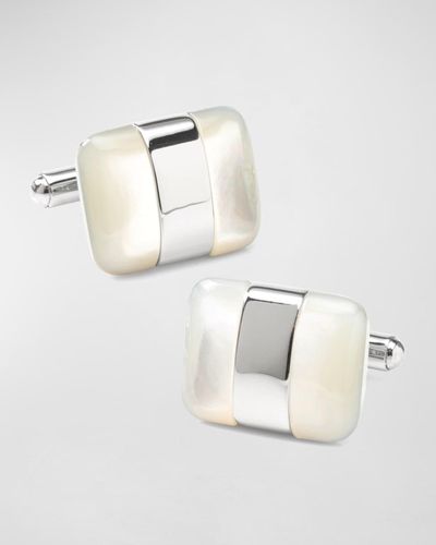 Cufflinks Inc. Wrapped Mother-Of-Pearl Cufflinks - White