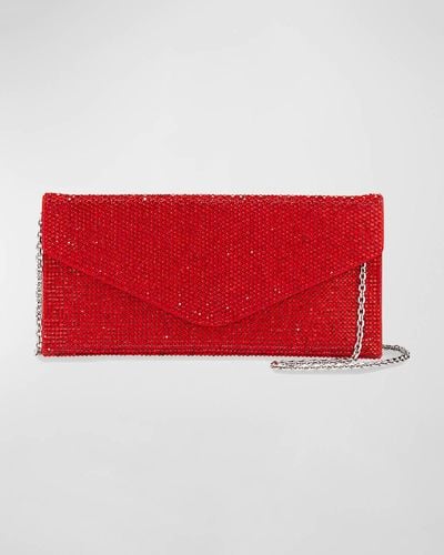 Judith Leiber Envelope Beaded Clutch Bag - Red