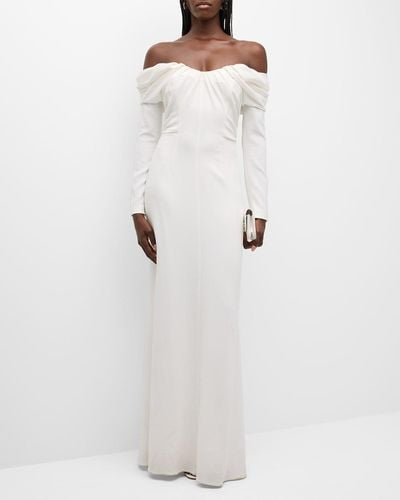 A.L.C. Nora Draped Off-the-shoulder Gown - White
