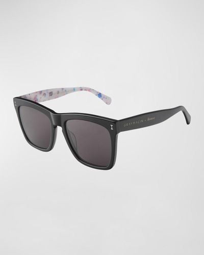 Illesteva X Malin Square Acetate Sunglasses - Multicolor