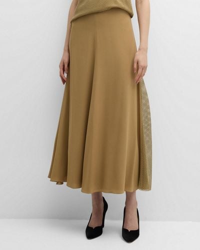 Chloé X Atelier Jolie Mesh Godet A-Line Maxi Skirt - Natural