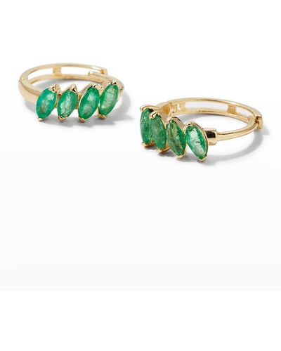 STONE AND STRAND With Envy Huggie Earrings - Green