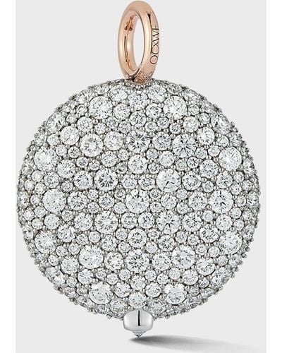 WALTERS FAITH 25mm Large Pebble Pendant In 18k Rose Gold And Diamonds - Metallic