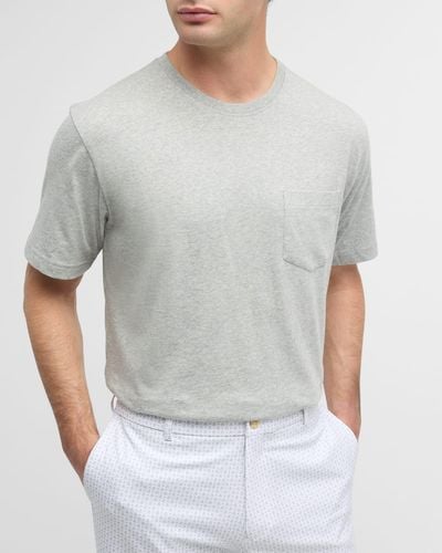 Peter Millar Lava Wash Pocket Crewneck T-Shirt - Gray