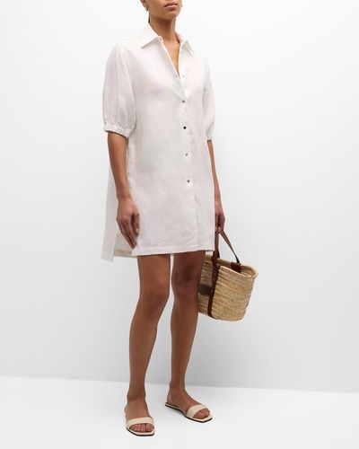 Shan Lina Linen Shirtdress - White