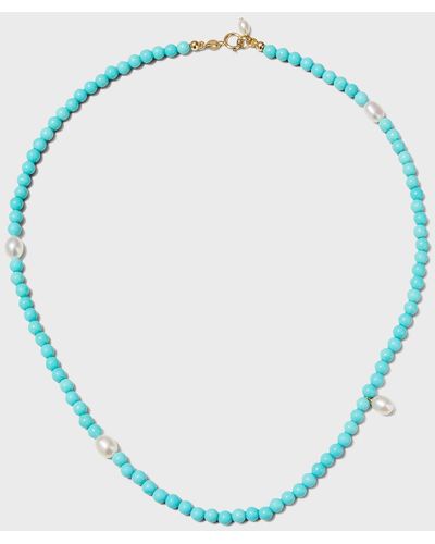 POPPY FINCH And Pearl Necklace - Blue
