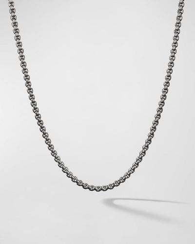 David Yurman Box Chain Necklace In Gray Titanium, 2.7mm, 22"l - White