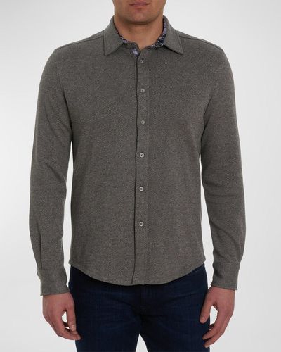 Robert Graham Elkins Knit Sport Shirt - Gray