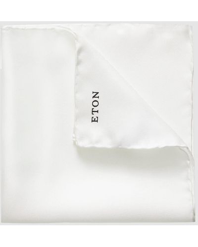 Eton White Silk Pocket Square