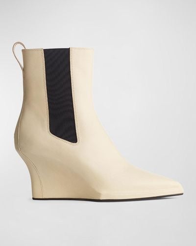Rag & Bone Eclipse Leather Wedge Chelsea Ankle Boots - Natural