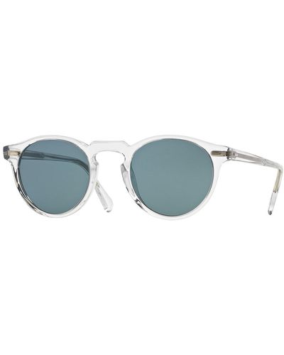 Oliver Peoples Gregory Peck Round Acetate Sunglasses - Blue