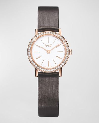 Piaget Altiplano 24mm 18k Rose Gold Diamond Bezel Watch - White