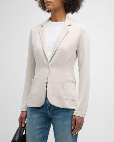 Majestic Filatures French Terry One-Button Blazer - Natural