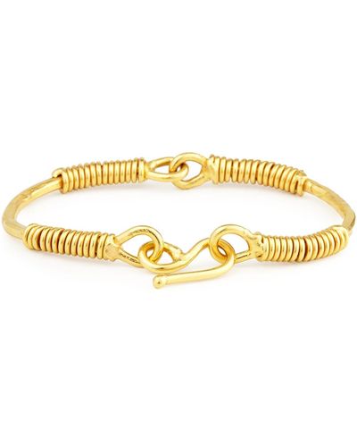 Jean Mahie Spiraled 22k Yellow Gold Bracelet - Metallic