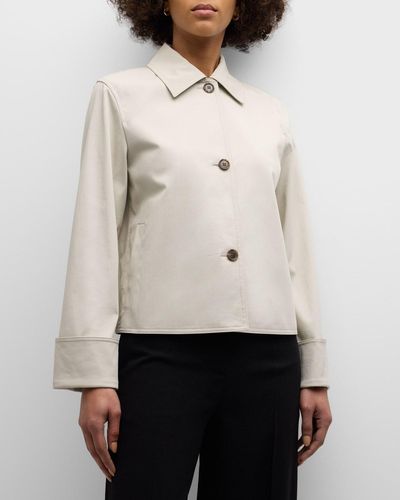 Theory Cropped Wide-Cuff Trench Jacket - White