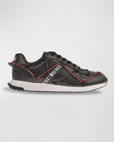 Bikkembergs Drawcord Leather Low-Top Sneakers - Brown