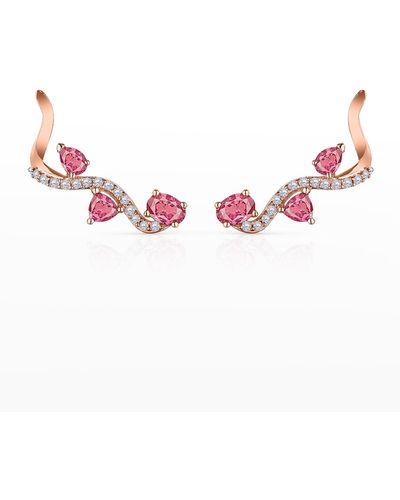 Hueb Mirage Earrings With Diamonds And Sapphires - Pink