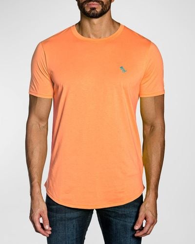 Jared Lang Pima Cotton Crewneck T-Shirt - Orange