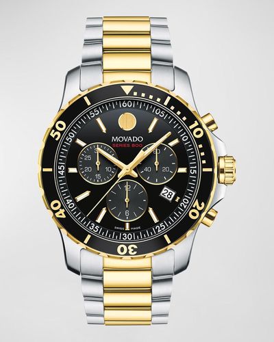 Movado Series 800 Chronograph Watch With 2-Tone Bracelet - Metallic