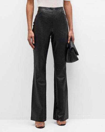 Spanx Leather-Like Flare Pants - Gray