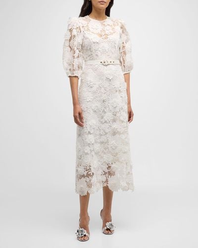 Zimmermann Halliday Lace Flower Dress - Natural