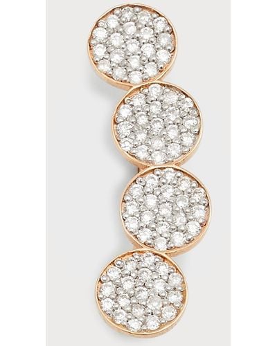 Ginette NY Mini Ever Solo Diamond Arc Earring In 18k Rose Gold, Single, Right - White