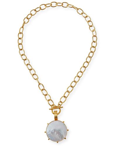 Dina Mackney Pinwheel Mother-Of-Pearl Pendant Necklace - Metallic