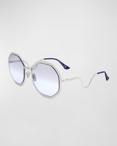 Marni Geometric Metal Round Sunglasses - Metallic