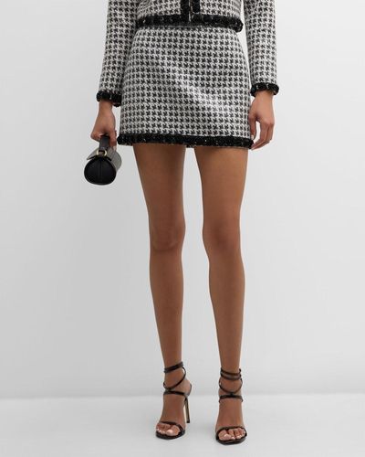 Le Superbe Rosebud Tweed Mini Skirt - Black