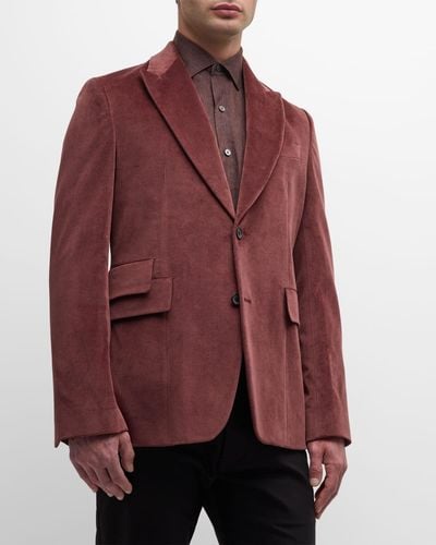 Paul Smith Cotton Velvet Two-button Sport Coat - Red