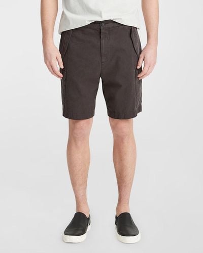 Vince Garment-Dyed Twill Cargo Shorts - Gray