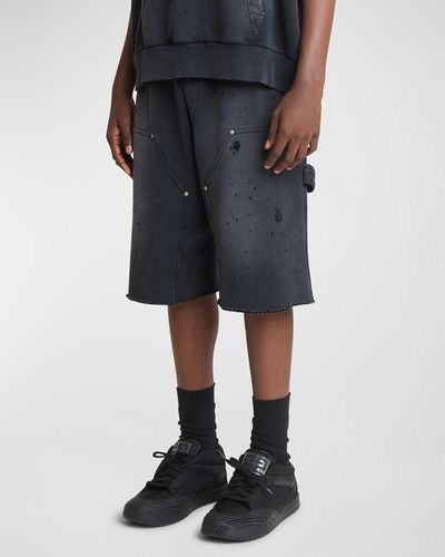 Givenchy Destroyed Carpenter Sweat Shorts - Black