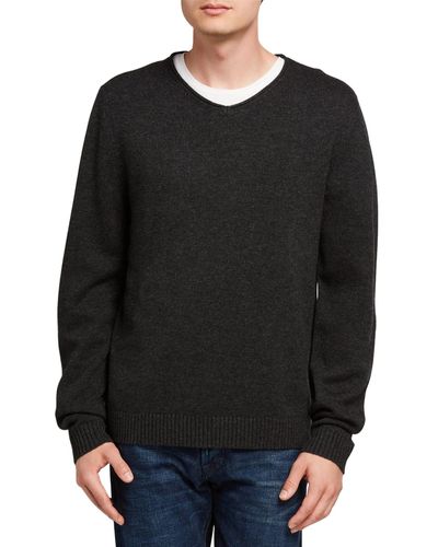 Fisher + Baker Wentworth V-Neck Sweater - Black