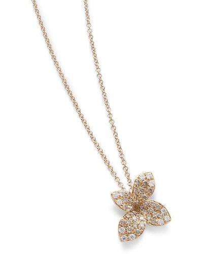 Pasquale Bruni Giardini Segreti Petite Pendant Necklace With Diamonds In 18k Rose Gold - Metallic