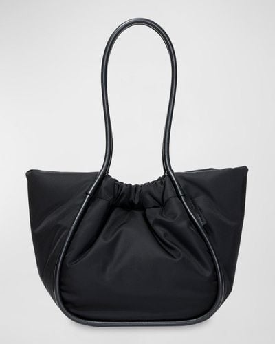 Proenza Schouler Large Ruched Puffy Nylon Tote Bag - Black