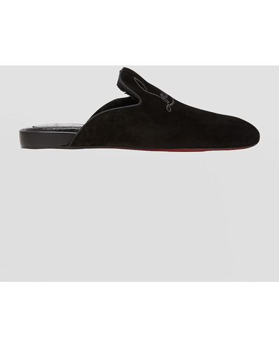 Christian Louboutin Coolito Logo Shearling Lined Mule Loafers - Black