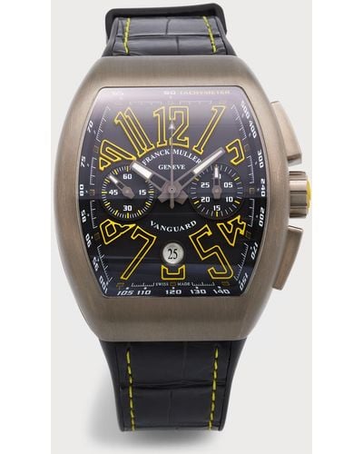 Franck Muller Titanium Vanguard Watch With Yellow Accents - Gray
