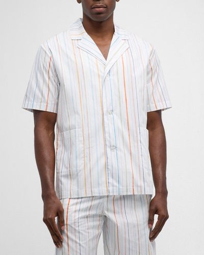 Paul Smith Signature Stripe Pajama Short Set - White