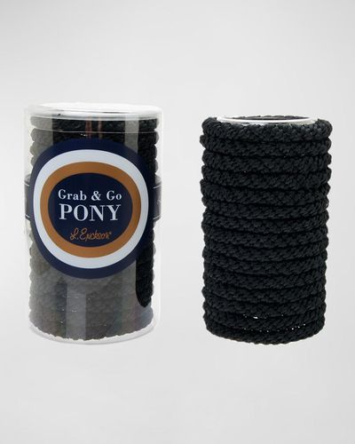 L. Erickson Grab & Go Pony Tube, Set Of 15 - Black