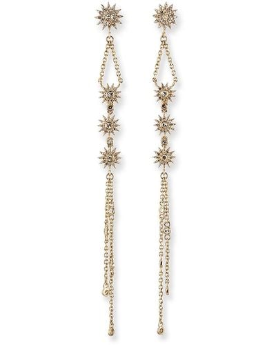 Kastel Jewelry Siren 14k Gold Fringe Duster Star Earrings - White