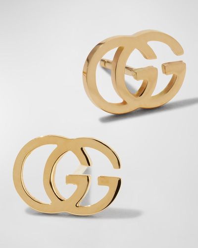 Gucci 18k Yellow Gold Double G Earrings - Metallic