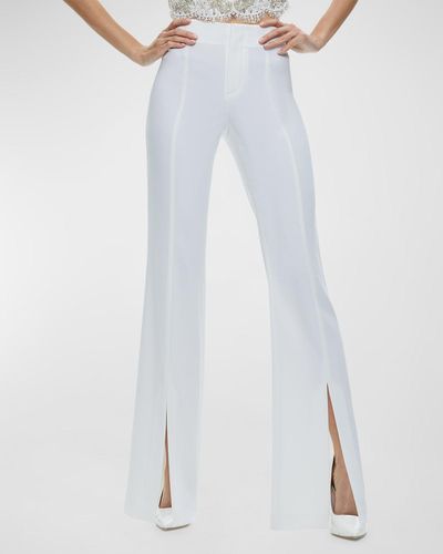 Alice + Olivia Tisa Low-Rise Clean Waistband Bootcut Pants - White
