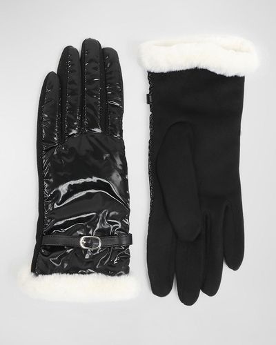 Pia Rossini Tara Faux Leather Gloves - Black
